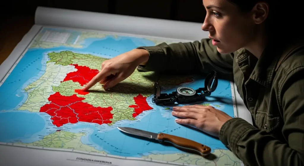 Map of Spain - el gobierno no vendra - emergency preparación ante desastres